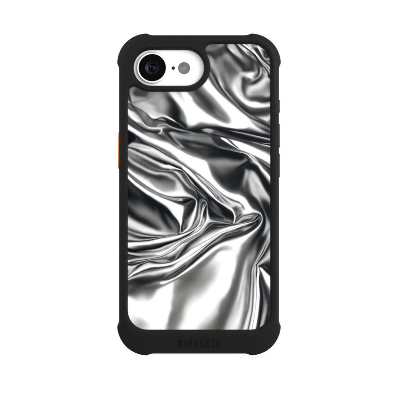 iPhone 16e NIVOmax Shiny Chrome Silver with AI
