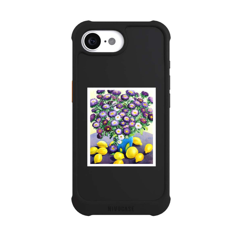 iPhone 16e NIVOmax Purple Asters and Lemons by Christopher Ryland