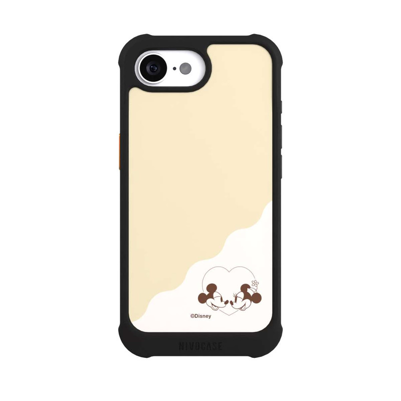 iPhone 16e NIVOmax Mickey and Minnie Love Heart Beige