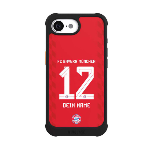 Apple iPhone 16e NIVOmax FC Bayern München Trikot Personalisierbar 25-26