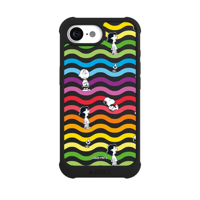 iPhone 16e NIVOmax Snoopy Pattern Rainbow Transparent