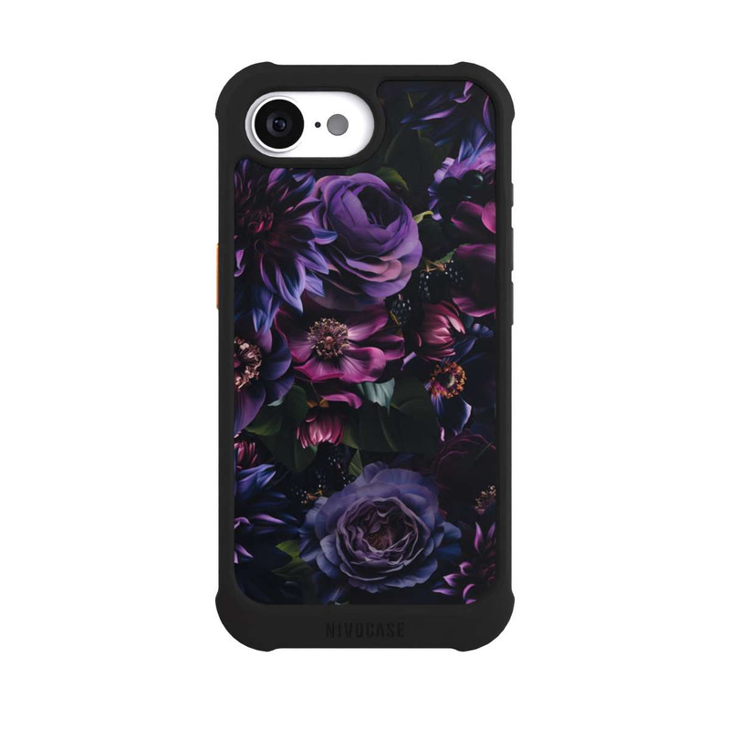 iPhone 16e NIVOmax Dark Purple Flowers