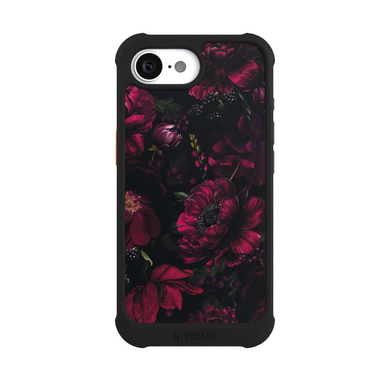 iPhone 16e NIVOmax Dunkle Rote Blumen Liebe