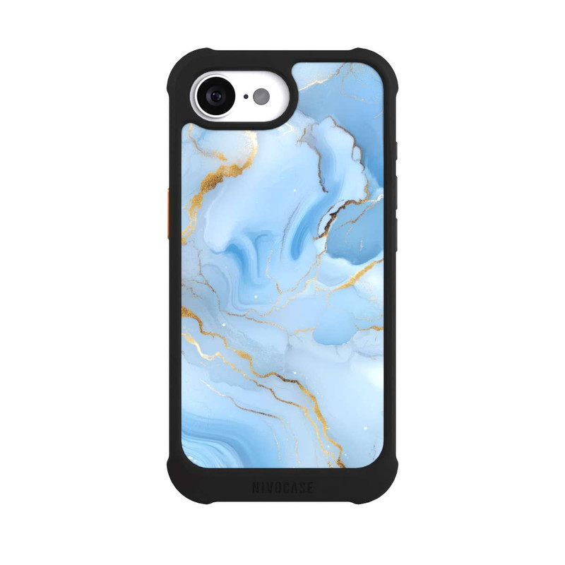 iPhone 16e NIVOmax Blue Marble Goldprint