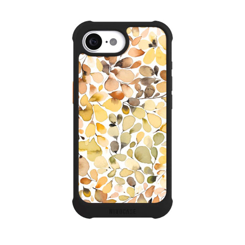 Apple iPhone 16e NIVOmax Eukalyptus Aquarellblätter Braun Herbst