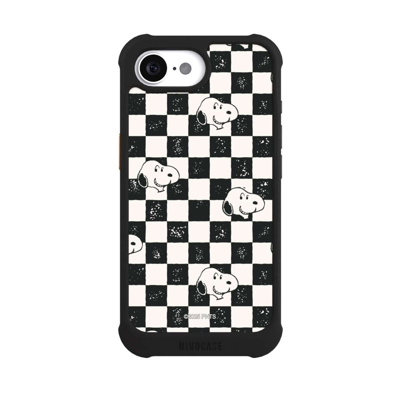 iPhone 16e NIVOmax Snoopy Heads Checked Pattern