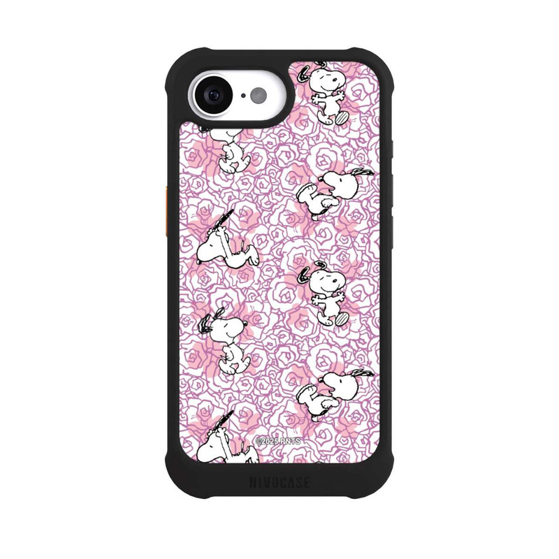 iPhone 16e NIVOmax Peanuts Pink Roses Pattern
