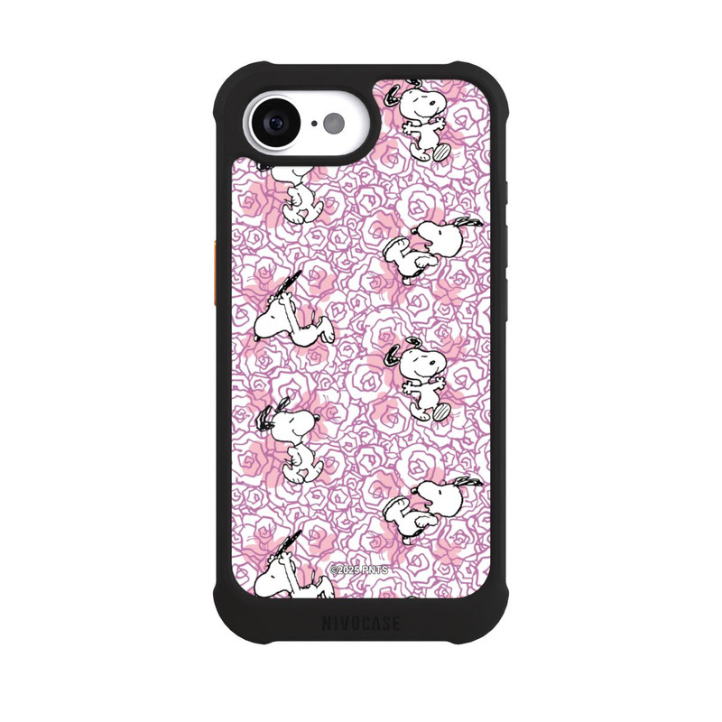 iPhone 16e NIVOmax Peanuts Pink Roses Pattern