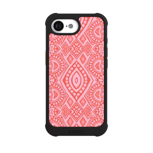 Apple iPhone 16e NIVOmax Boho Geometric Intricate Tribal Design in Shades of Pink