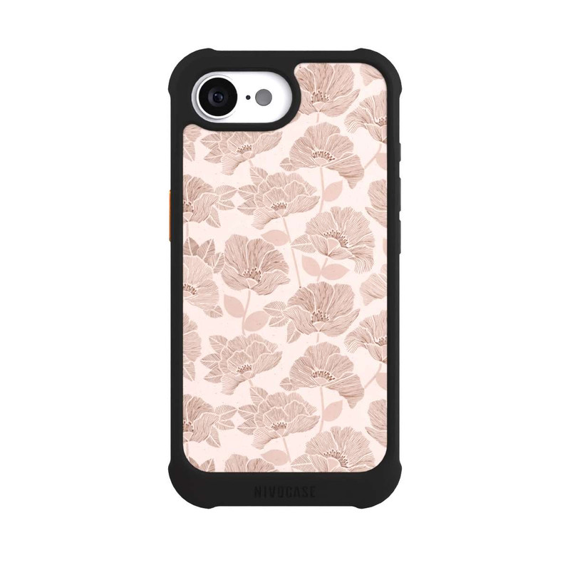 iPhone 16e NIVOmax Brown Floral Block