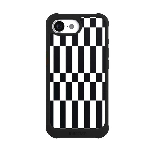 Apple iPhone 16e NIVOmax Checked Abstract Bold Black and White Color Block