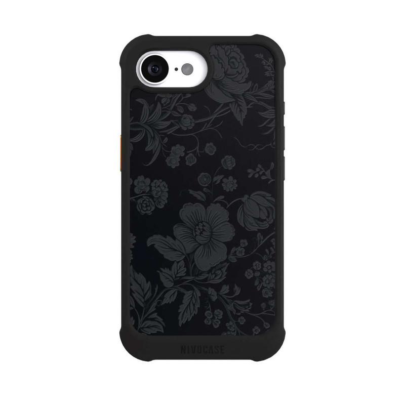 iPhone 16e NIVOmax Dunkle Blumen Vintageoptik