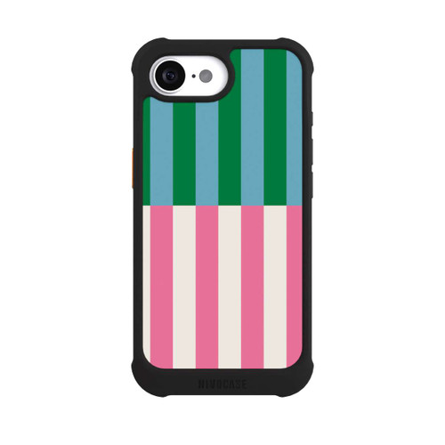 Apple iPhone 16e NIVOmax Motif Rayé Vert Rose