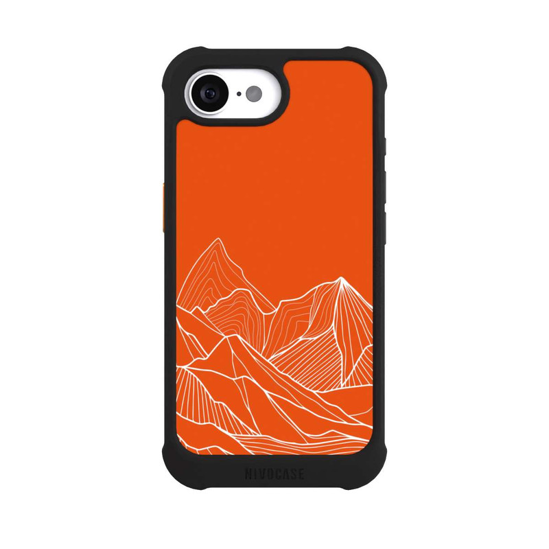 iPhone 16e NIVOmax Höhenlinien Berg Orange