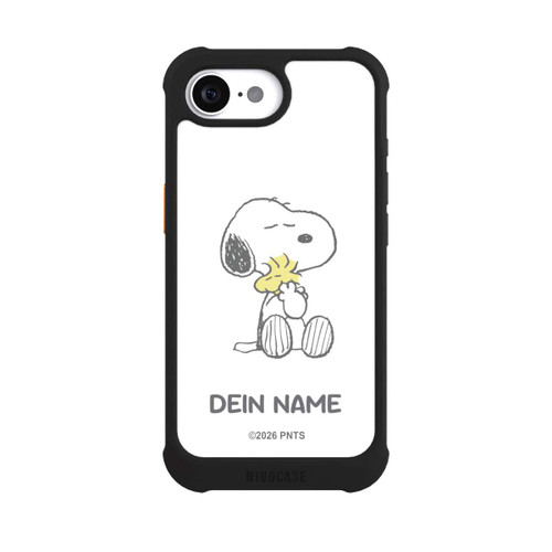 Apple iPhone 16e NIVOmax Snoopy And Woodstock Cuddling Personalisierbar