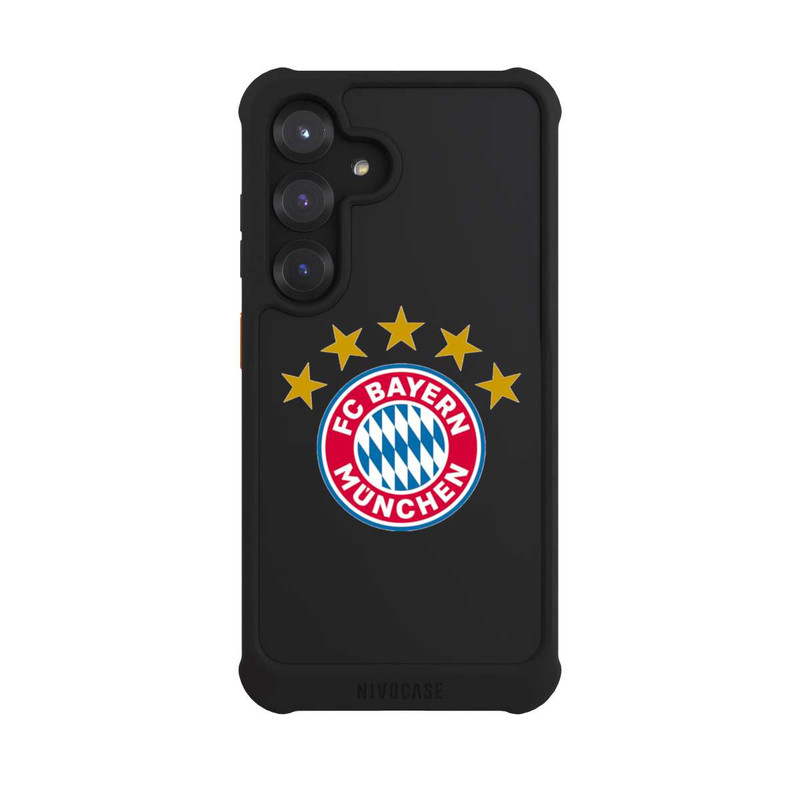 Galaxy S25 NIVOmax Logo FCB avec Étoiles - sans Fond