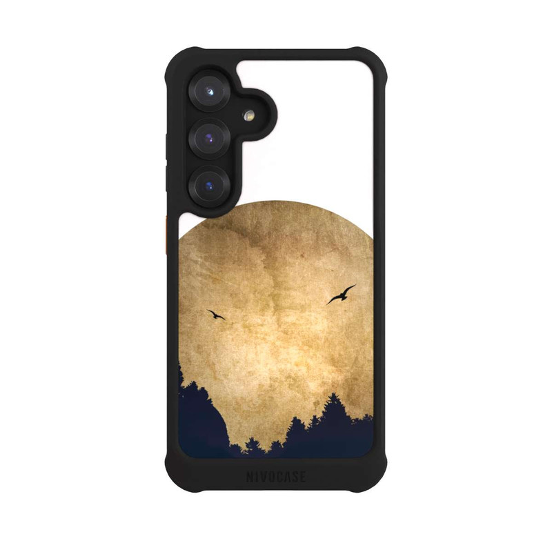 Galaxy S25 NIVOmax Zwei Vögel vor Mond