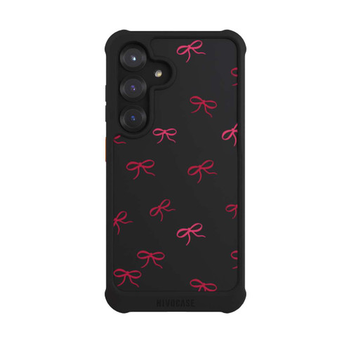 Samsung Galaxy S25 NIVOmax Bows Red Pattern Transparent