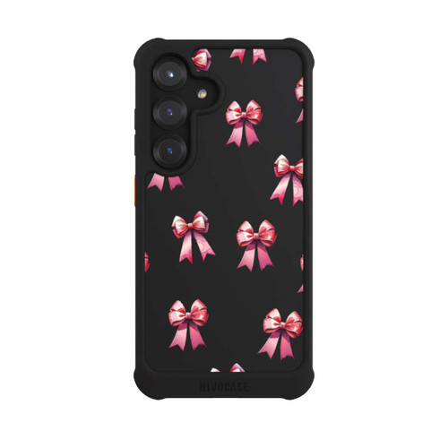 Samsung Galaxy S25 NIVOmax Bow Red Pattern Watercolor Transparent