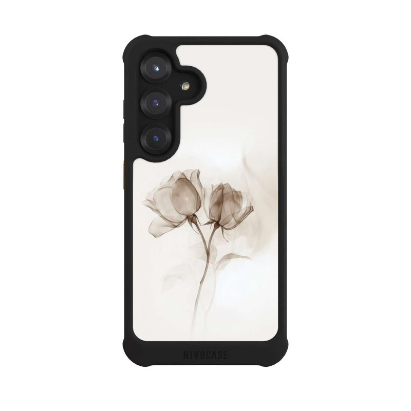 Galaxy S25 NIVOmax Braune Rose Blume Nebel