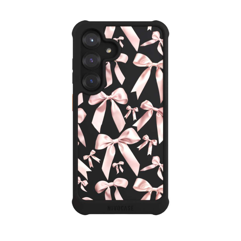 Galaxy S25 NIVOmax Noeuds en Satin Rose