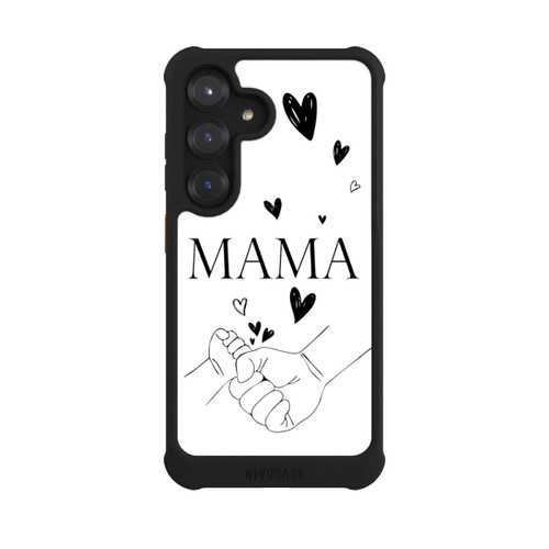 Samsung Galaxy S25 NIVOmax Muttertag Line Art Hände Schwarz Weiß