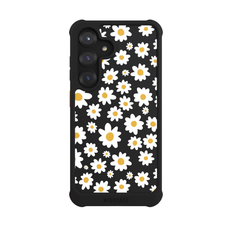 Galaxy S25 NIVOmax Daisy Flower Seamless Pattern Transparent