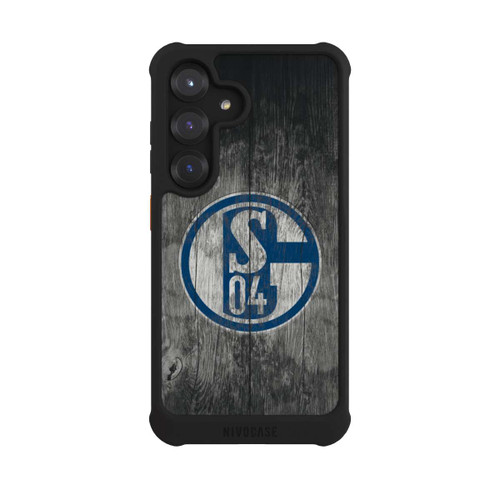 Samsung Galaxy S25 NIVOmax Schalke 04 Holz Look