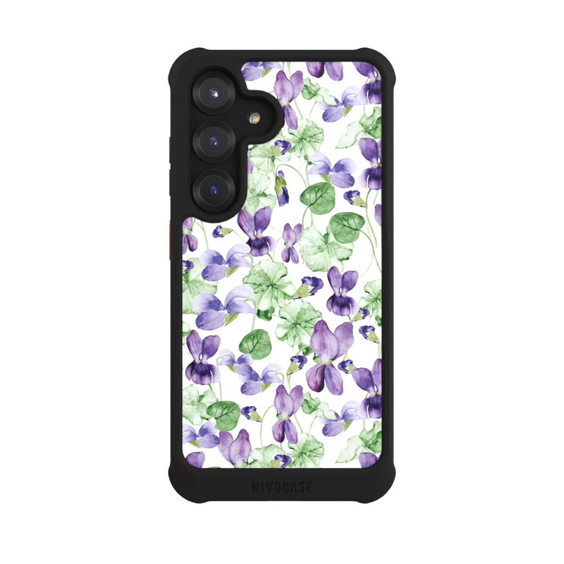 Galaxy S25 NIVOmax Purple Wildflowers Pattern Watercolor
