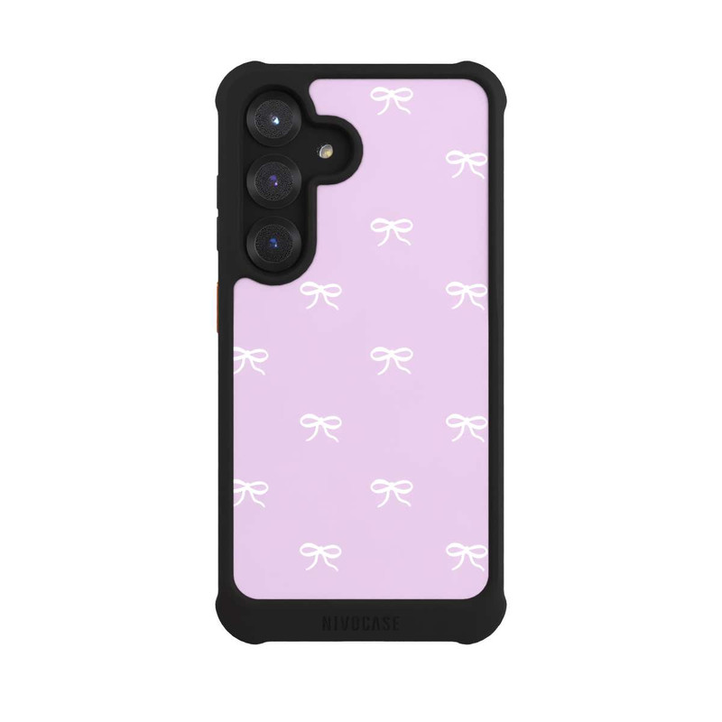 Galaxy S25 NIVOmax Bow Pattern Lilac
