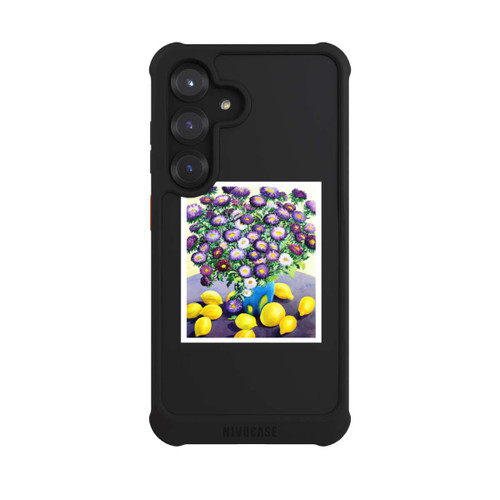 Samsung Galaxy S25 NIVOmax Purple Asters and Lemons by Christopher Ryland