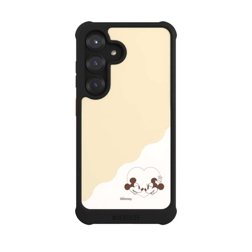 Samsung Galaxy S25 NIVOmax Mickey and Minnie Love Heart Beige
