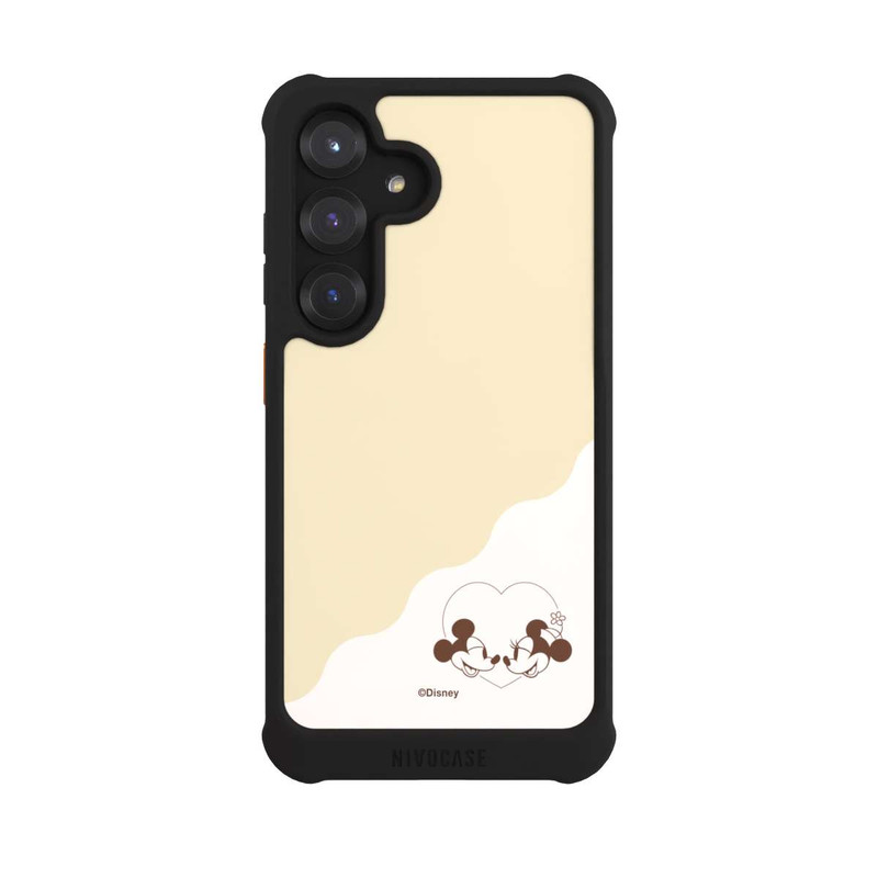 Galaxy S25 NIVOmax Mickey and Minnie Love Heart Beige