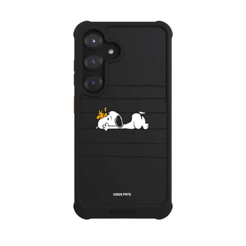 Samsung Galaxy S25 NIVOmax Snoopy Woodstock Streifen Peanuts Transparent