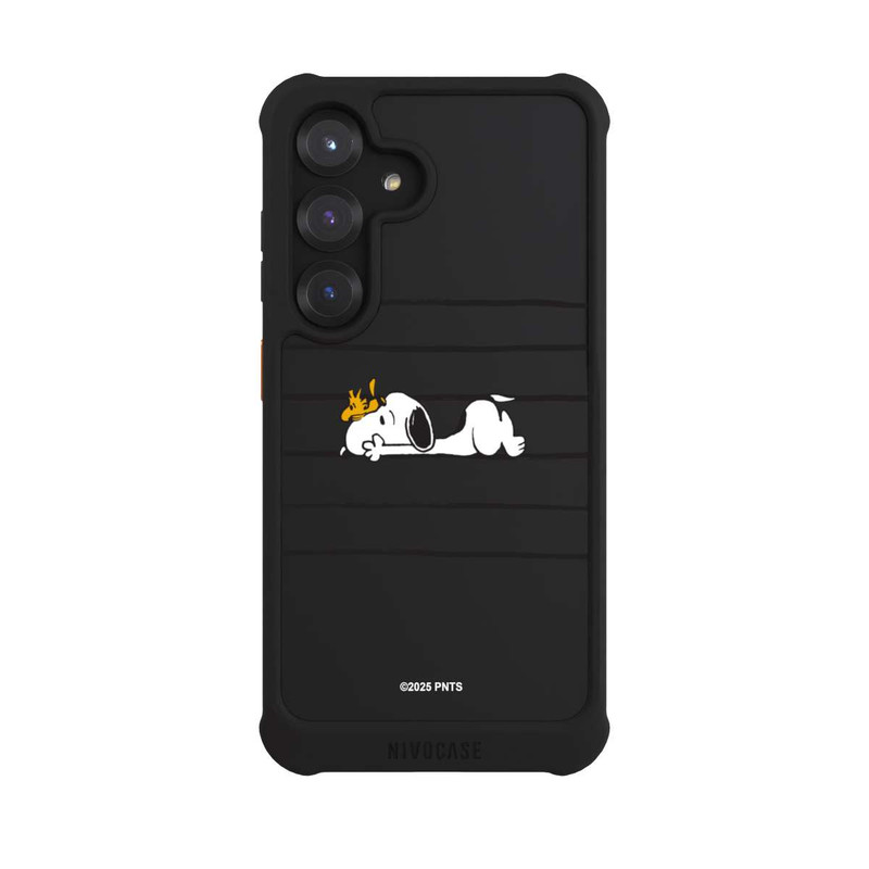 Galaxy S25 NIVOmax Snoopy Woodstock Streifen Peanuts Transparent