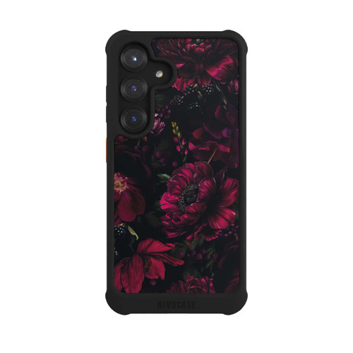 Samsung Galaxy S25 NIVOmax Dunkle Rote Blumen Liebe