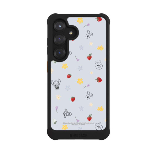 Samsung Galaxy S25 NIVOmax Winnie Puuh und Freunde Erdbeer Muster Blau