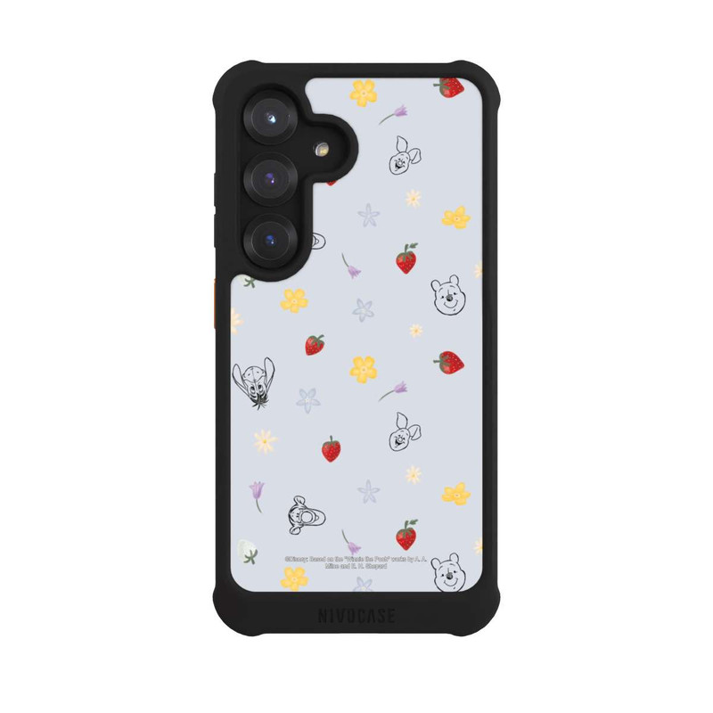 Galaxy S25 NIVOmax Winnie Puuh und Freunde Erdbeer Muster Blau