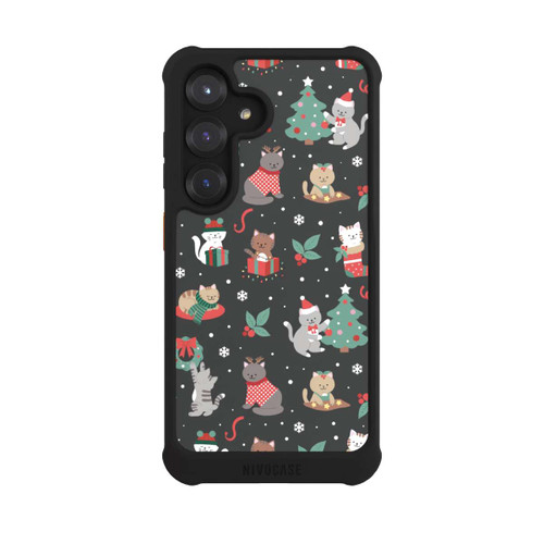 Samsung Galaxy S25 NIVOmax Christmas Festive Cute Holiday Kittens