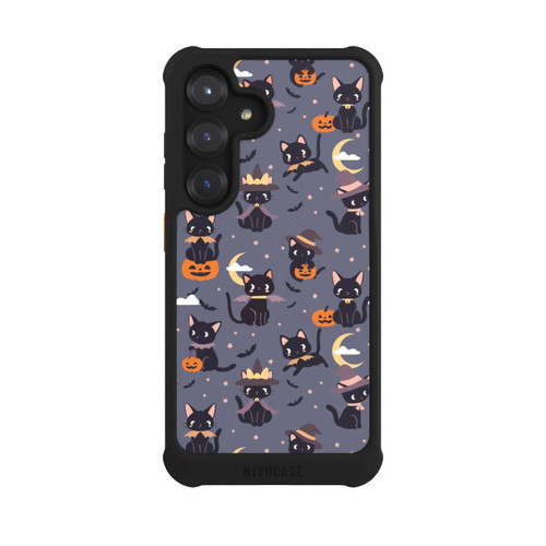 Samsung Galaxy S25 NIVOmax Cute Halloween Witch Cats and Pumpkins
