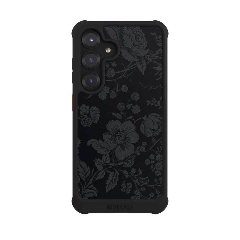 Galaxy S25 NIVOmax Dunkle Blumen Vintageoptik
