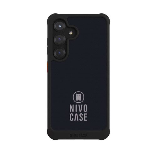Samsung Galaxy S25 NIVOmax Nivocase Logo Schwarz Grau