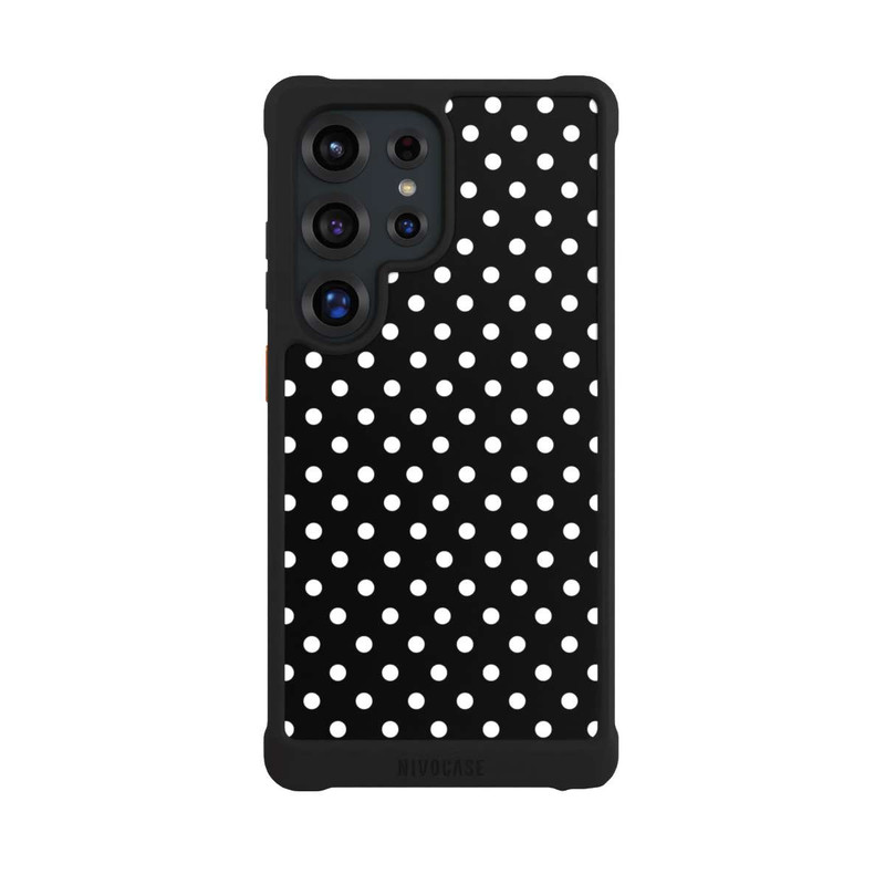 Galaxy S25 Ultra NIVOmax Polka Dots Black and White