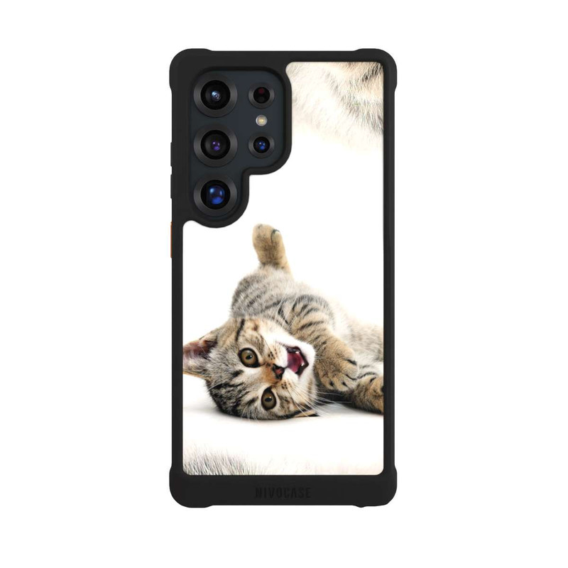Galaxy S25 Ultra NIVOmax Cat Rolling around