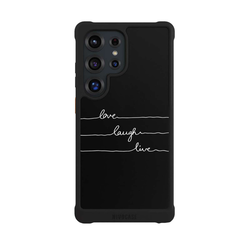 Galaxy S25 Ultra NIVOmax Love Laugh Live weiß/schwarz