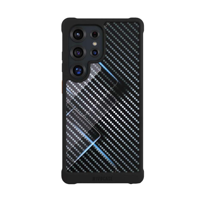 Galaxy S25 Ultra NIVOmax Lignes Bleues Carbones