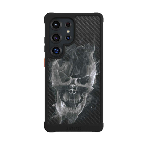 Samsung Galaxy S25 Ultra NIVOmax rauchender Totenkopf Carbon