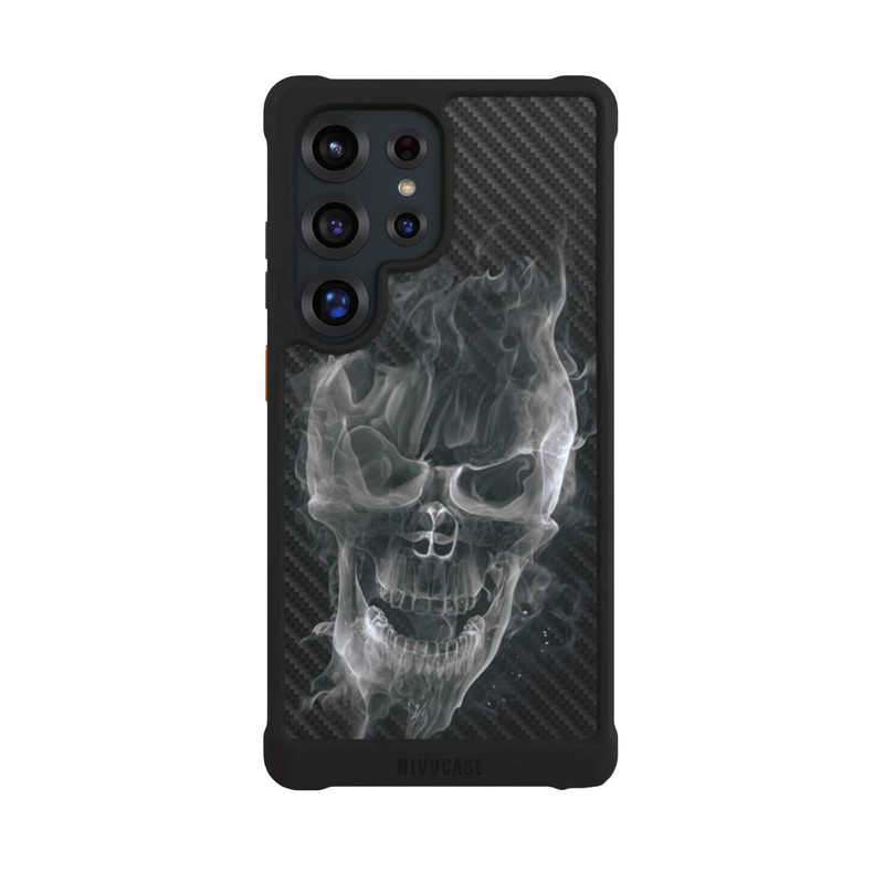 Galaxy S25 Ultra NIVOmax rauchender Totenkopf Carbon