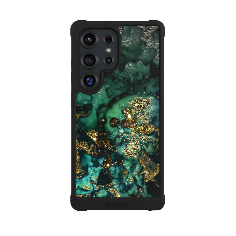 Galaxy S25 Ultra NIVOmax Cyan Glitter Marble Look