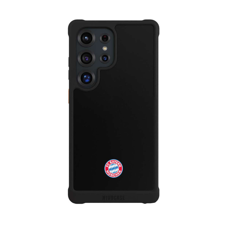 Galaxy S25 Ultra NIVOmax Logo FCB Classique Petit - Coloré sur Fond Noir